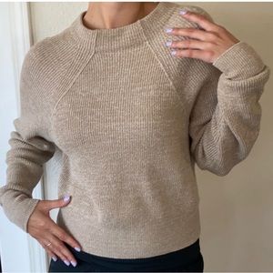 Free People Cream Marble Knit Sweater
